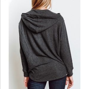 Michael Stars Zip Up grey Poncho sweatshirt